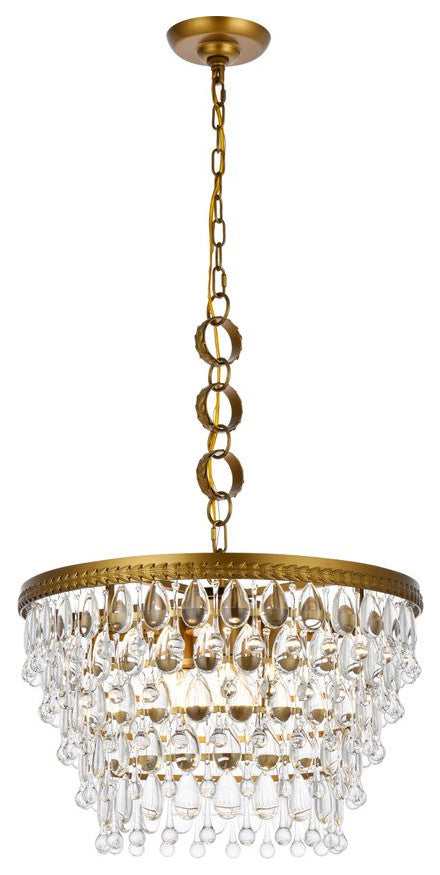 Elegant Lighting Nordic 5-Light Pendant Brass