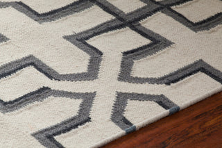 Lima Contemporary Area Rug, White and Black, 7'x10'