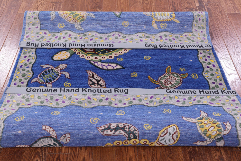 5' 1" X 7' 2" Gabbeh Turtle Design Hand Knotted Rug - Q13527