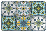 Laural Home Blue Sunrise Medallion Memory Foam Rug