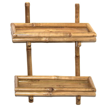 2-Tier Bamboo Wall Shelf