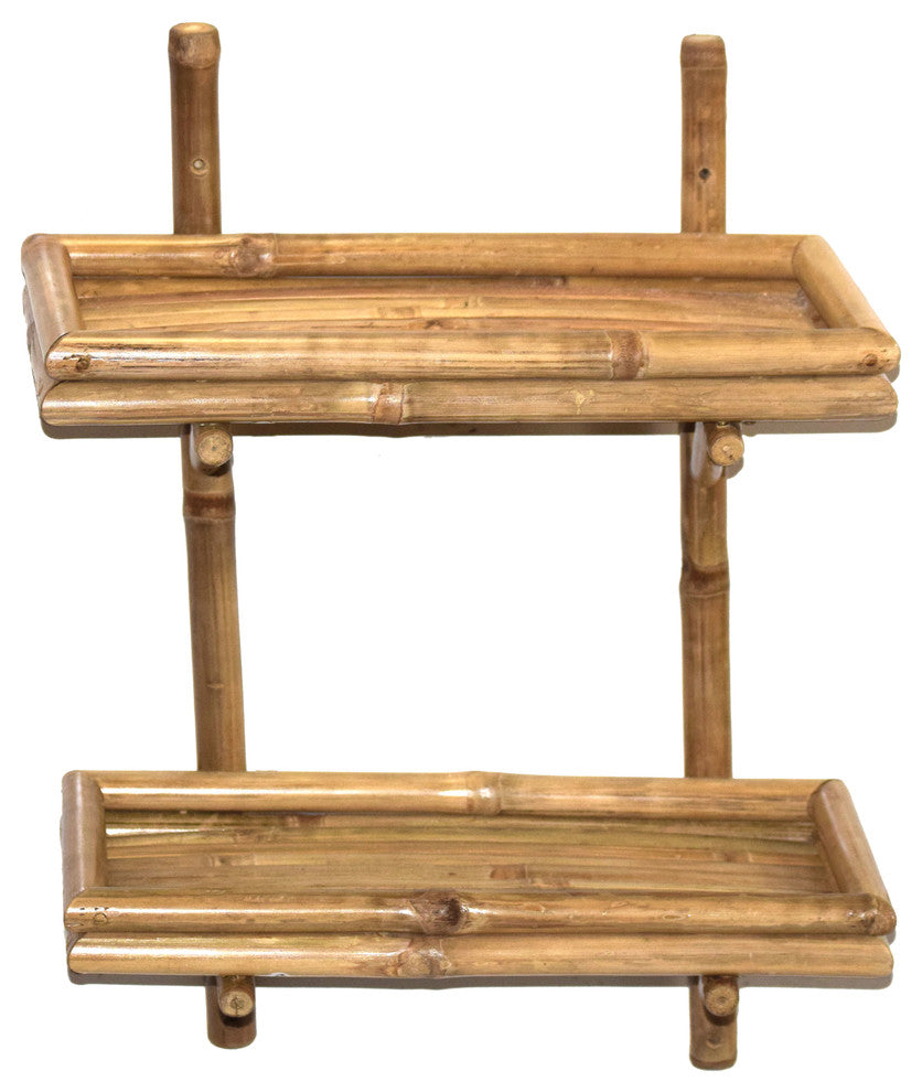 2-Tier Bamboo Wall Shelf