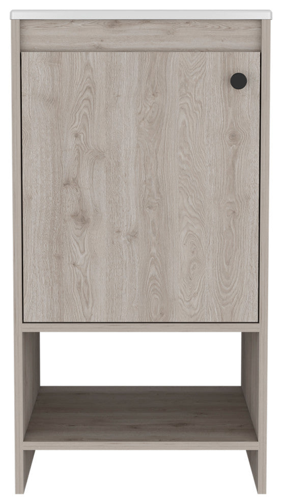 Chariot Free Standing Vanity Cabinet with Open shelf, Light Gray