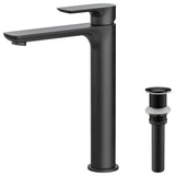 Tender-T Single Handle Bathroom Vessel Sink Faucet, Matte Black