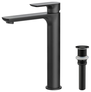 Tender-T Single Handle Bathroom Vessel Sink Faucet, Matte Black