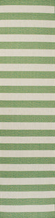 Negril Two-Tone Wide Stripe Indoor/Outdoor Area Rug, Green/Cream, 2x8