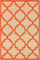 Oriental Weavers Cayman Sand/ Orange Geometric Indoor/Outdoor Rug 6'7"X9'6"