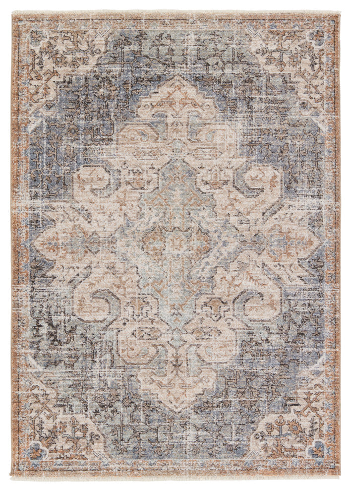 Jaipur Living Lynette Medallion Tan/ Blue Runner Rug 3'X10'
