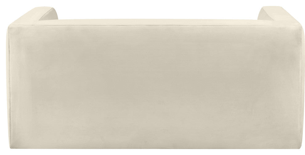 Henson Velvet Upholstered Loveseat, Cream