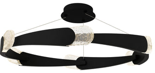 Quoizel PCSAF1734 Saffron 34"W LED Semi-Flush Ceiling Fixture / - Matte Black