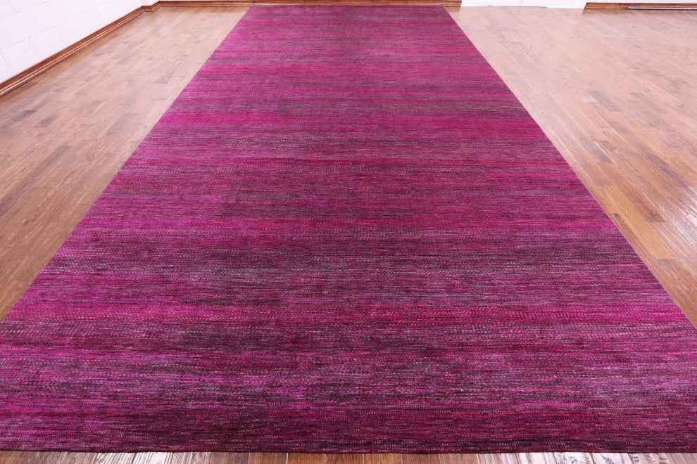 Super Savannah Gabbeh Wool and Silk Hand Knotted Rug 9' 10" X 19' 9" Q6114