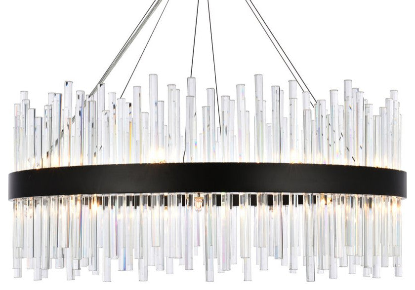 Modern Black 18-Light Chandelier