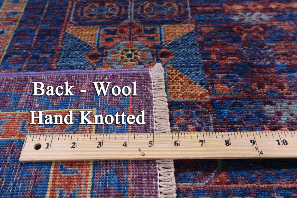 6' 8" X 9' 9" Mamluk Geometric Hand-Knotted Wool Rug - Q12237
