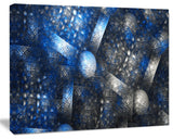 Crystal Cell Dark Blue Steel Texture, Abstract Wall Art Canvas, 40x30
