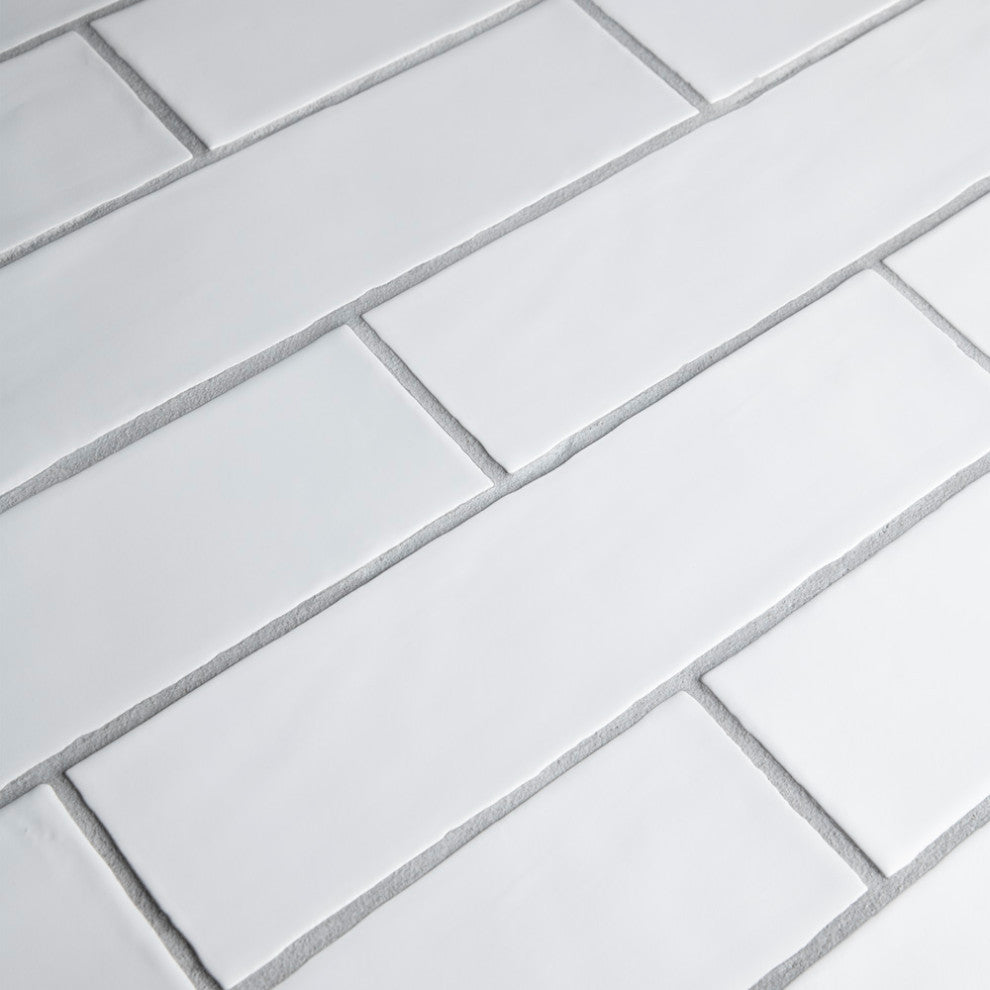 Chester Ceramic Wall Tile, Matte Bianco