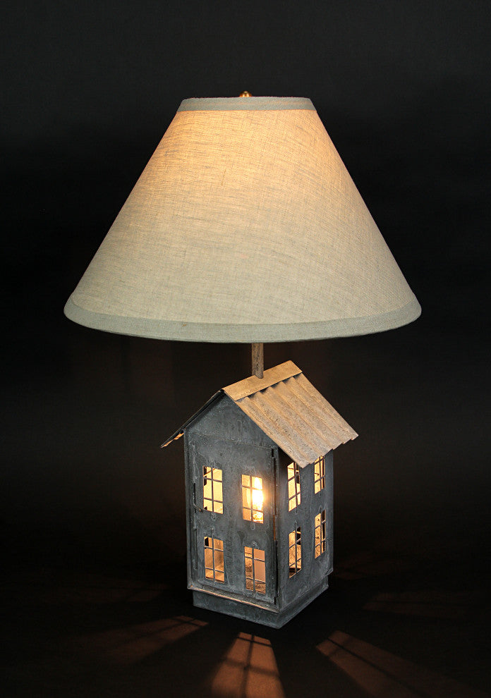 Rustic Zinc Dual Table Lamp And Accent Light Mid Century Modern Farmhouse Decor