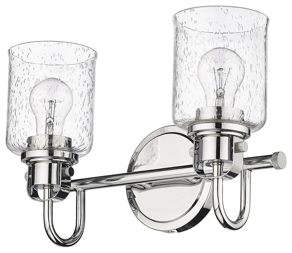 Zlite 340-2V-CH 2-Light Vanity, Clear Seeded