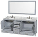 Wyndham WCS141480DGYCMUNOM70 80 inch Vanity in Gray with Carrera Marble and Rou