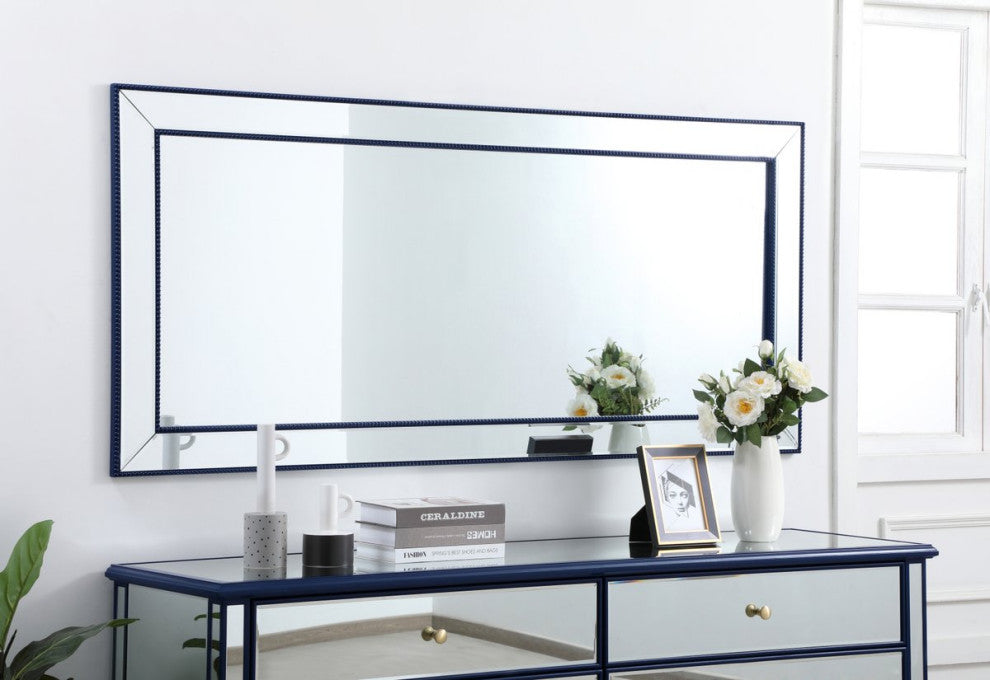 Indie Beaded Mirror, 72"x32", Blue