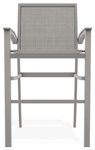 Bazza Sling Bar Height Stackable Outdoor Stool, Deacon/Warm Gray