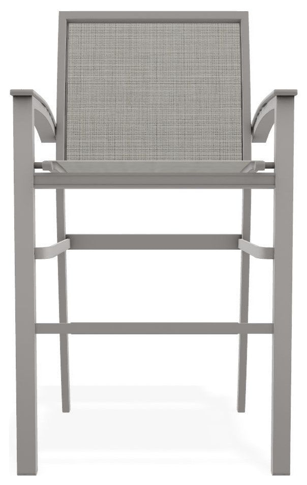 Bazza Sling Bar Height Stackable Outdoor Stool, Deacon/Warm Gray