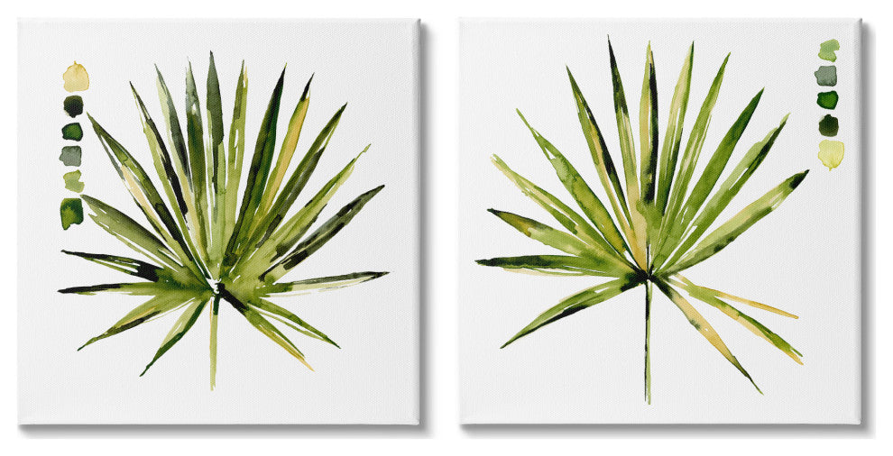Spiky Aloe Palm Plant Paint Hue Guide, 2pc, each 24 x 24