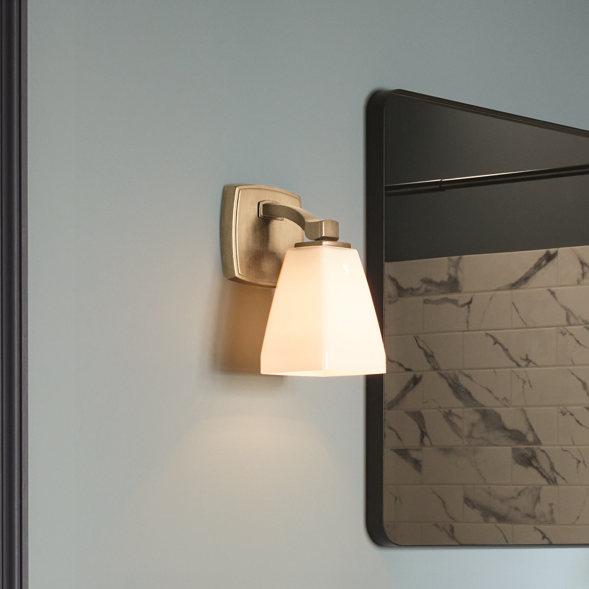 9.5" 1-Light Wall Sconce With Opal Glass