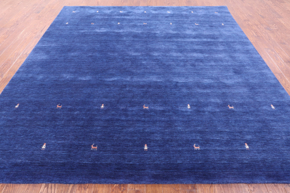 10' Square Handmade Persian Gabbeh Wool Rug - Q15044