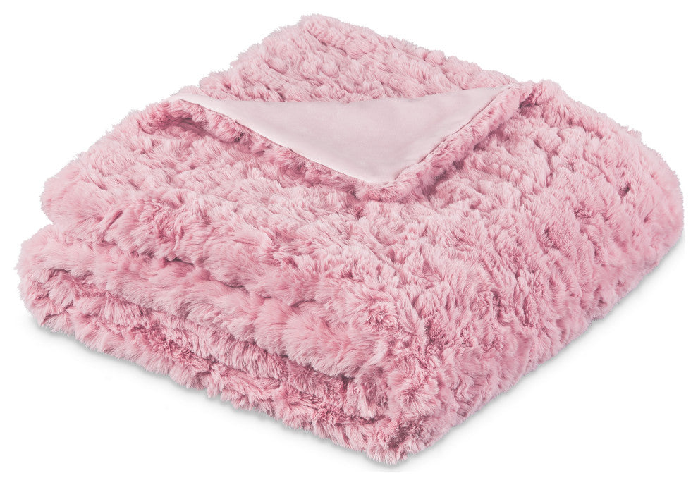 Gretta 54" x 72" Faux-Fur Throw - Quartz