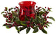 Holly Berry Candelabrum, Red and Green