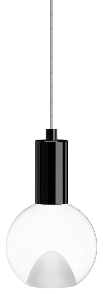 Globe Small 5" Clear Acrylic Single Pendant - Matte Black Socket