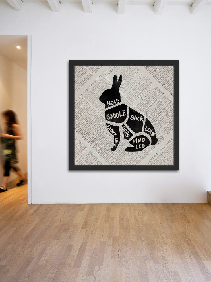 "Rabbit Cuts" Framed Painting Print, 32"x32"