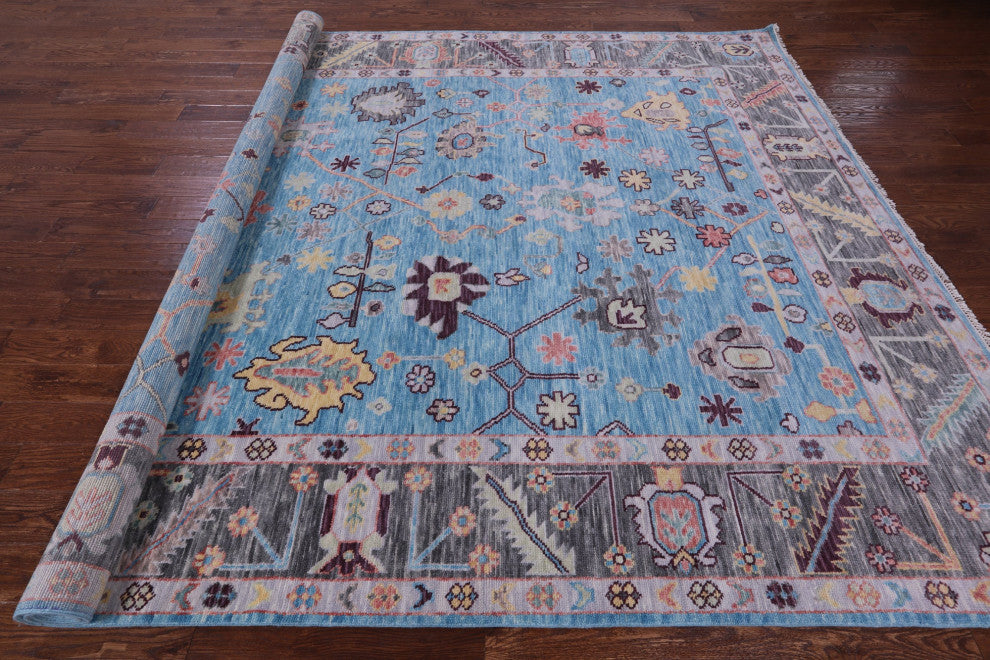 9' 3" X 11' 11" Turkish Oushak Hand Knotted Wool Rug - Q15649