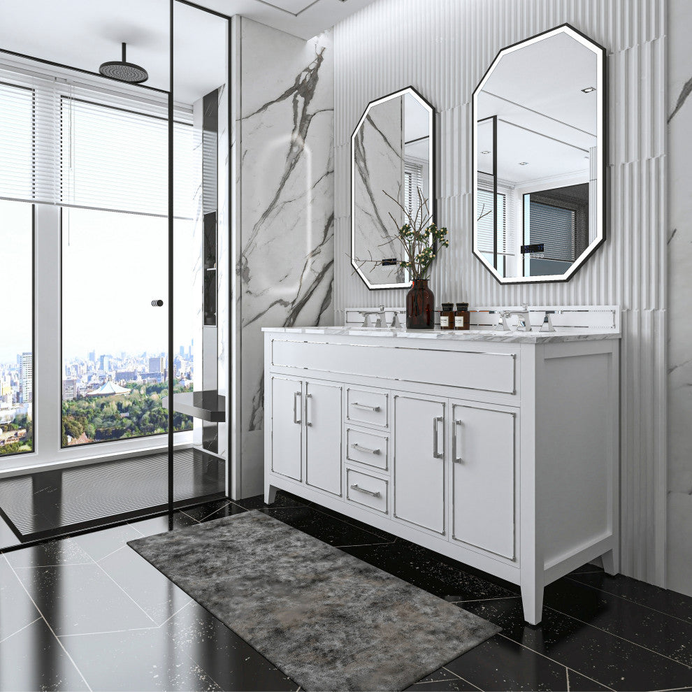 Aspen Bathroom Vanity Set, White, 60"
