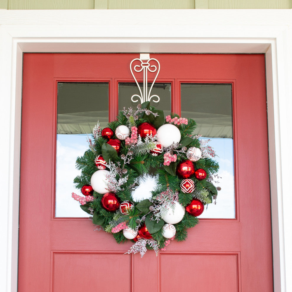 24" Lighted Christmas Wreath, Nordic