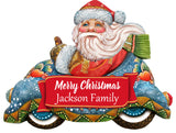 Race Car Santa Wooden Merry