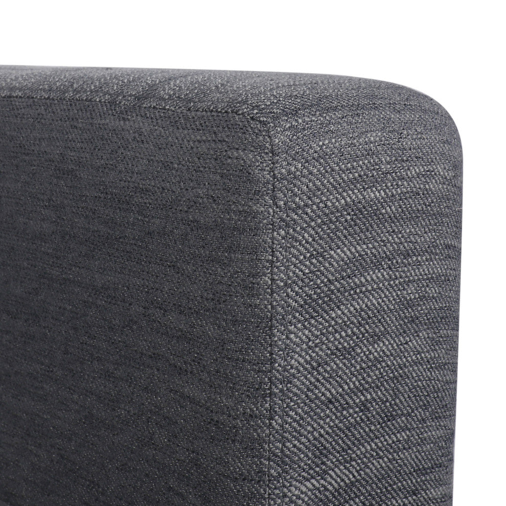 Vue Modern Fabric Upholstered Club Chair, Charcoal/Silver