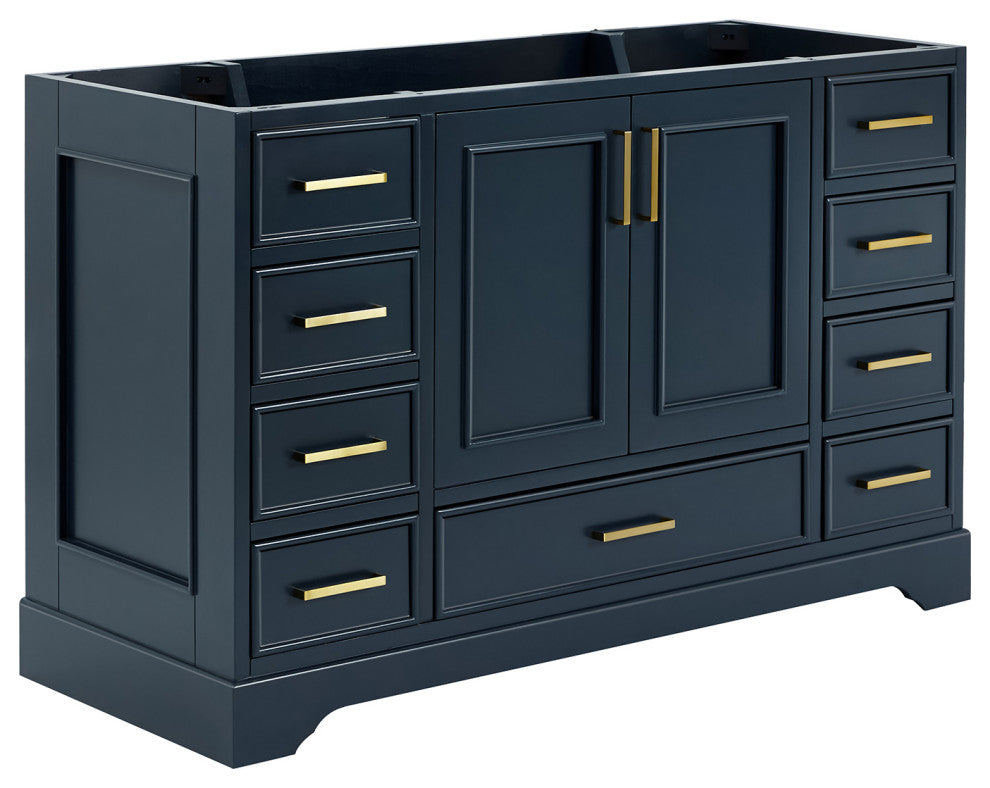 Ariel Stafford 54" Single Sink Bathroom Vanity Base, Midnight Blue