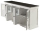 Classic White and Black Halifax Contrast Buffet with 6 Glass Doors