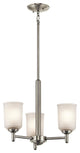 Mini Chandelier 3-Light, Brushed Nickel