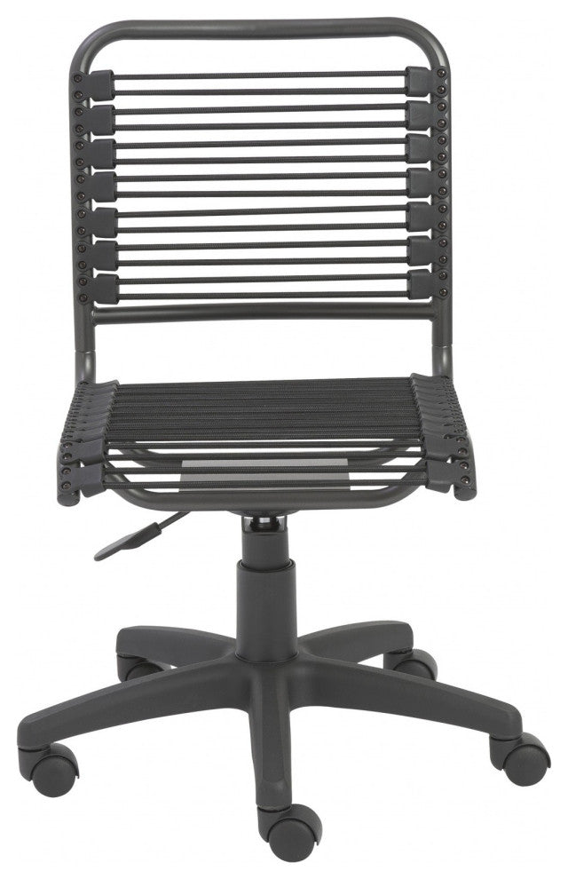 Black Adjustable Height Swivel Bungee Rolling Office Chair