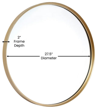 Jennifer Metal Framed Wall Mirror, Gold, 27.5"