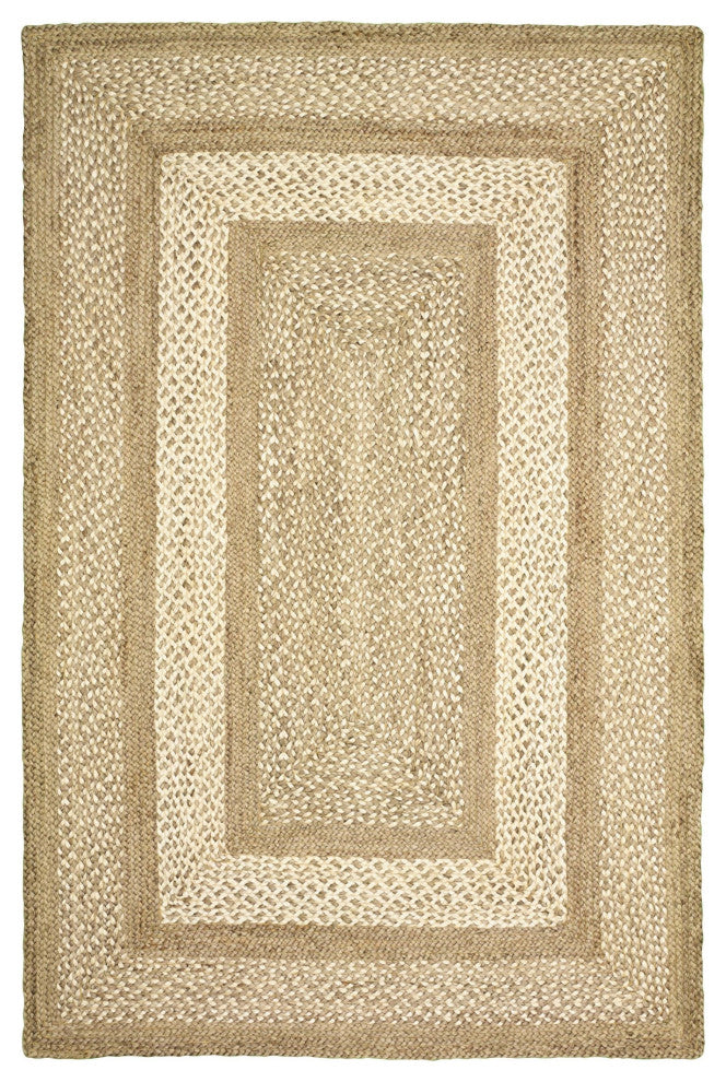 5" x 8" Tan Geometric Bordered Area Rug