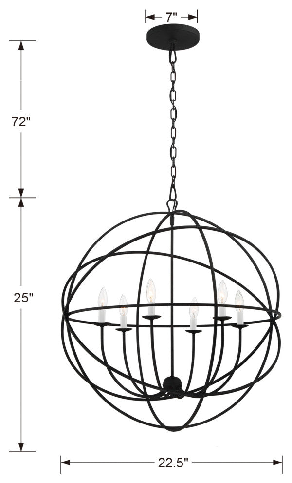 Elight 6 Light Silver Sphere Chandelier