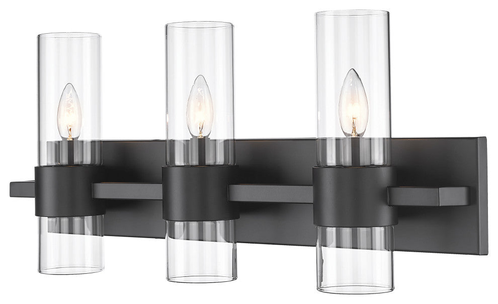 Zlite 343-3V-MB 3-Light Vanity, Clear