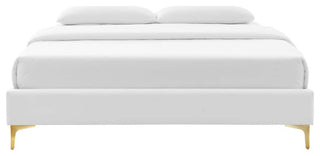 Sutton Queen Performance Velvet Bed Frame MOD-6275-WHI
