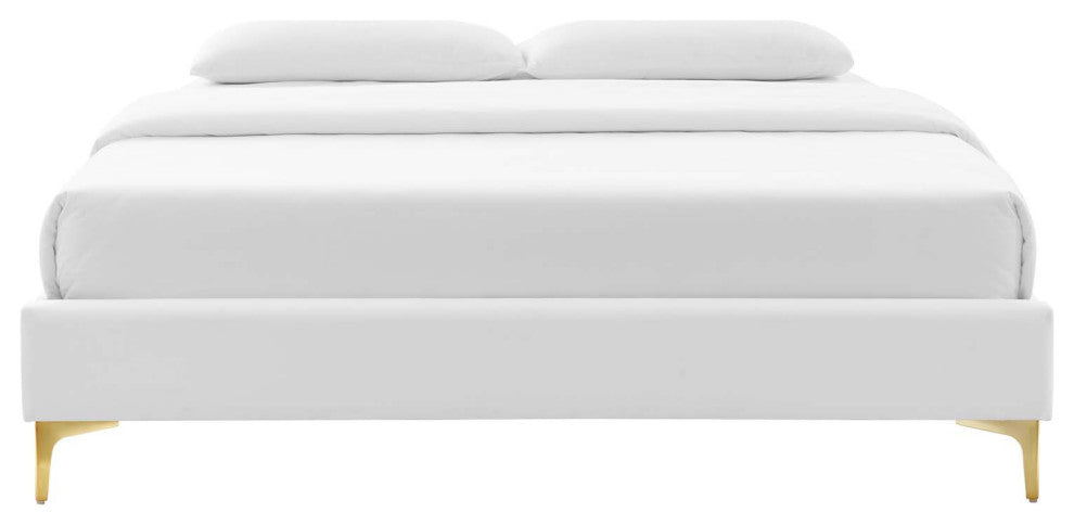 Sutton Queen Performance Velvet Bed Frame MOD-6275-WHI