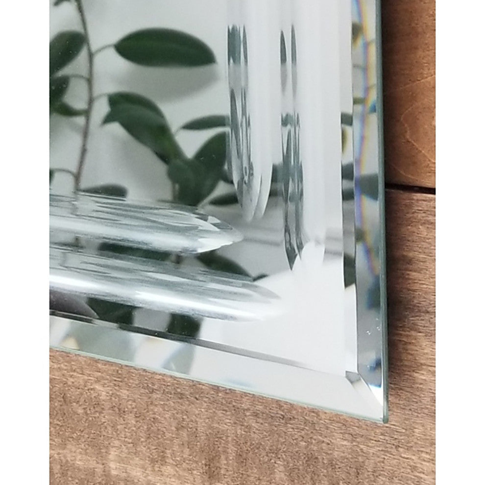 Frameless Tri-Bevel Wall Mirror, 23.6" X 39.5"