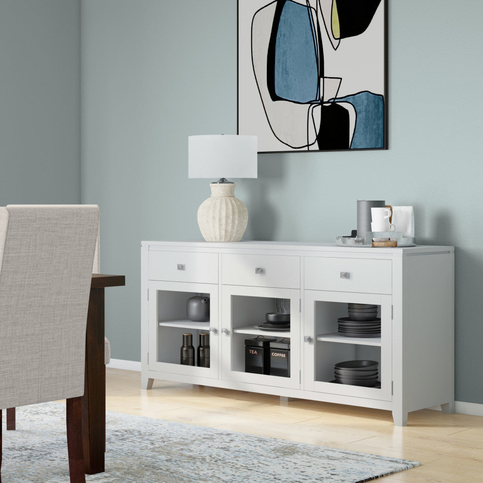 Cosmopolitan Solid Wood Sideboard Buffet, White
