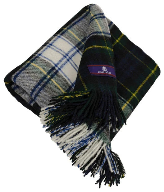 Prince of Scots Highland Tartan Tweed Merino Wool Throw, Dress Gordon